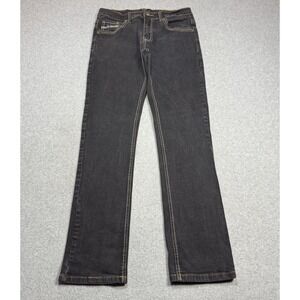 Montero Jeans Mens 30x30 Black Skinny Stretch Contrast Stitch Denim